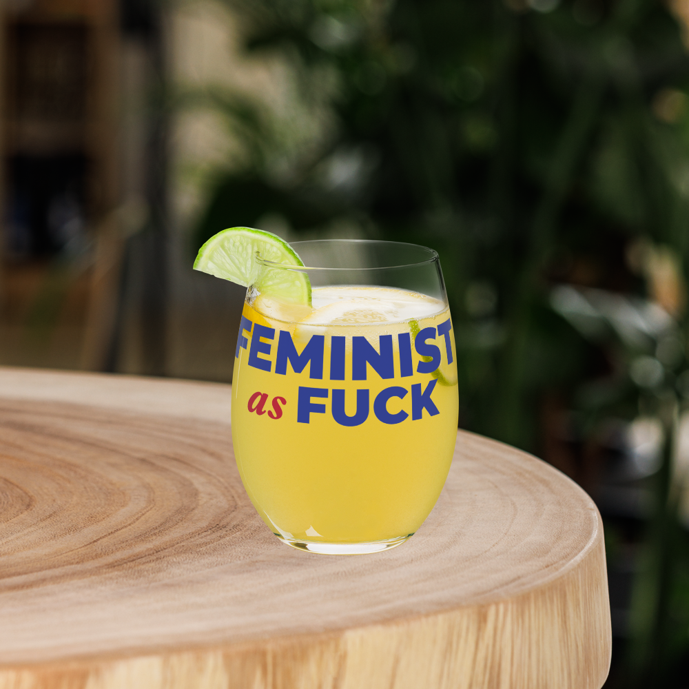 feminist as fuck 15oz wine glass